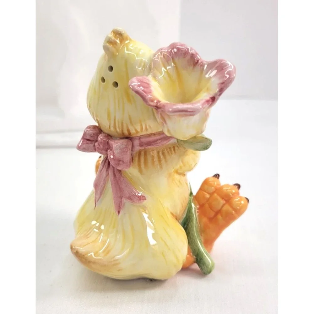 2003 Fitz And Floyd Eggscapades Chick and Bunny Salt & Pepper Shakers